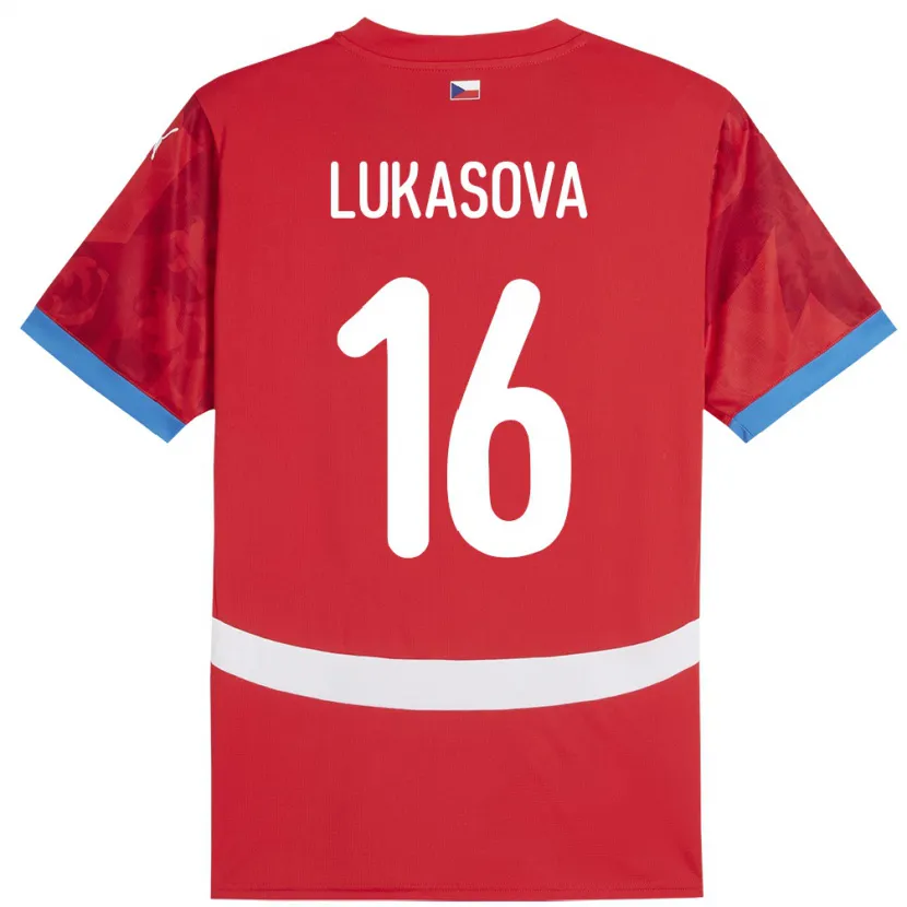 Danxen Męski Czechy Olivie Lukášová #16 Czerwony Domowa Koszulka 24-26 Koszulki Klubowe