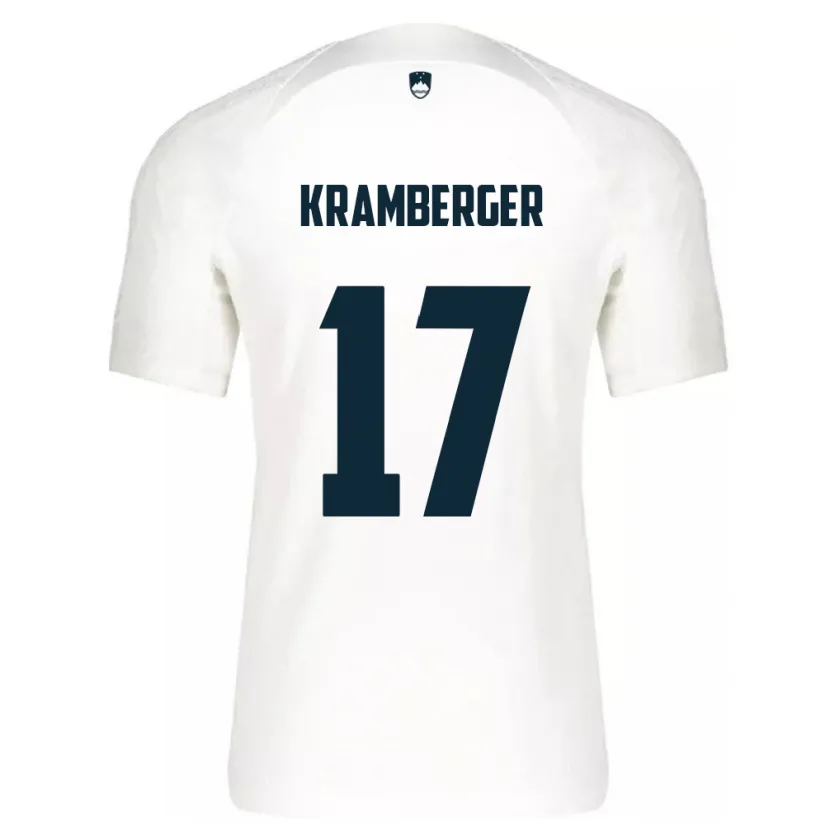 Danxen Męski Słowenia Enej Kramberger #17 Biały Domowa Koszulka 24-26 Koszulki Klubowe