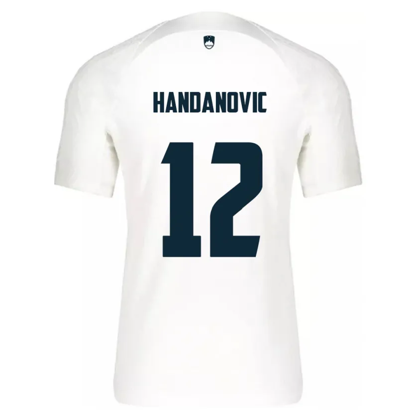 Danxen Męski Słowenia Tanej Handanovic #12 Biały Domowa Koszulka 24-26 Koszulki Klubowe