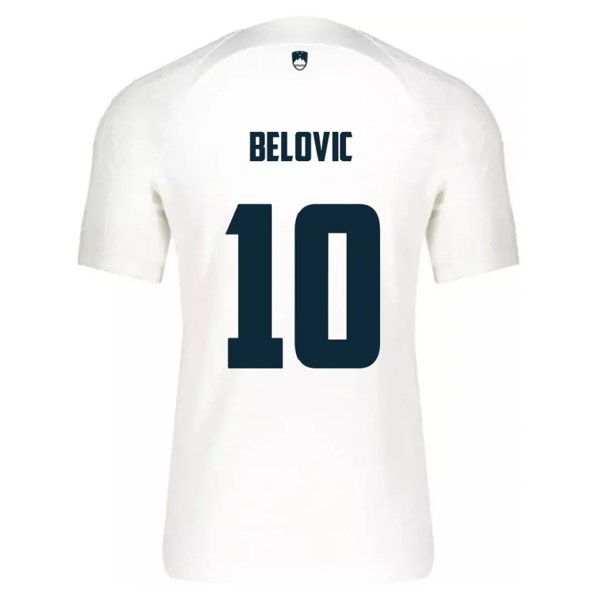 Danxen Męski Słowenia Nik Belovic #10 Biały Domowa Koszulka 24-26 Koszulki Klubowe