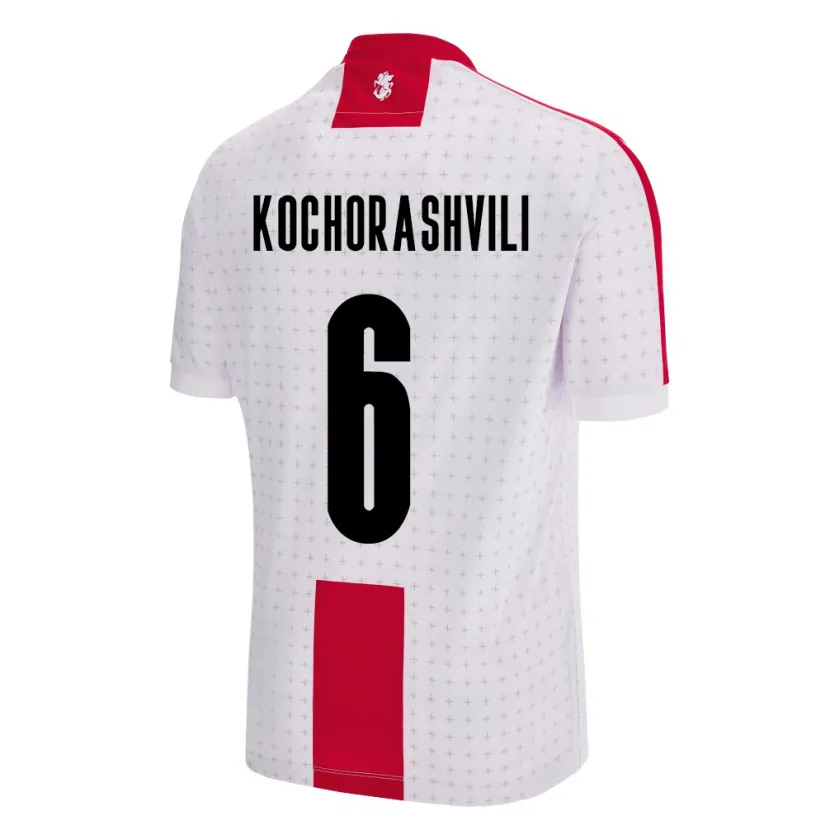 Danxen Męski Georgia Giorgi Kochorashvili #6 Biały Domowa Koszulka 24-26 Koszulki Klubowe