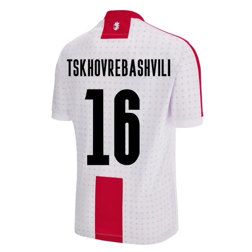 Danxen Męski Georgia Nikoloz Tskhovrebashvili #16 Biały Domowa Koszulka 24-26 Koszulki Klubowe