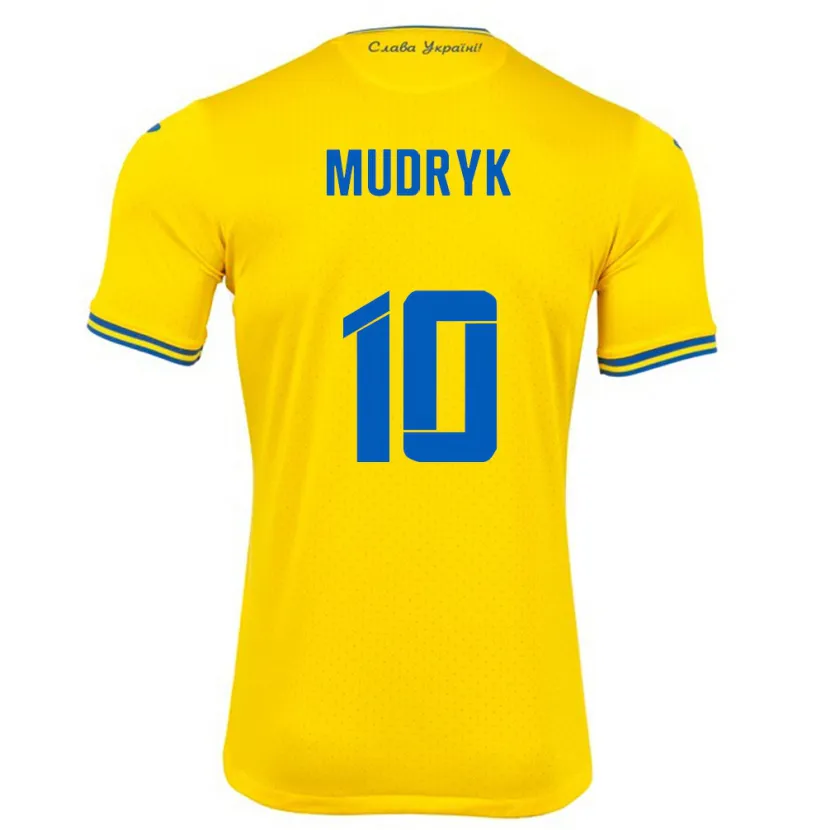 Danxen Męski Ukraina Mykhaylo Mudryk #10 Żółty Domowa Koszulka 24-26 Koszulki Klubowe