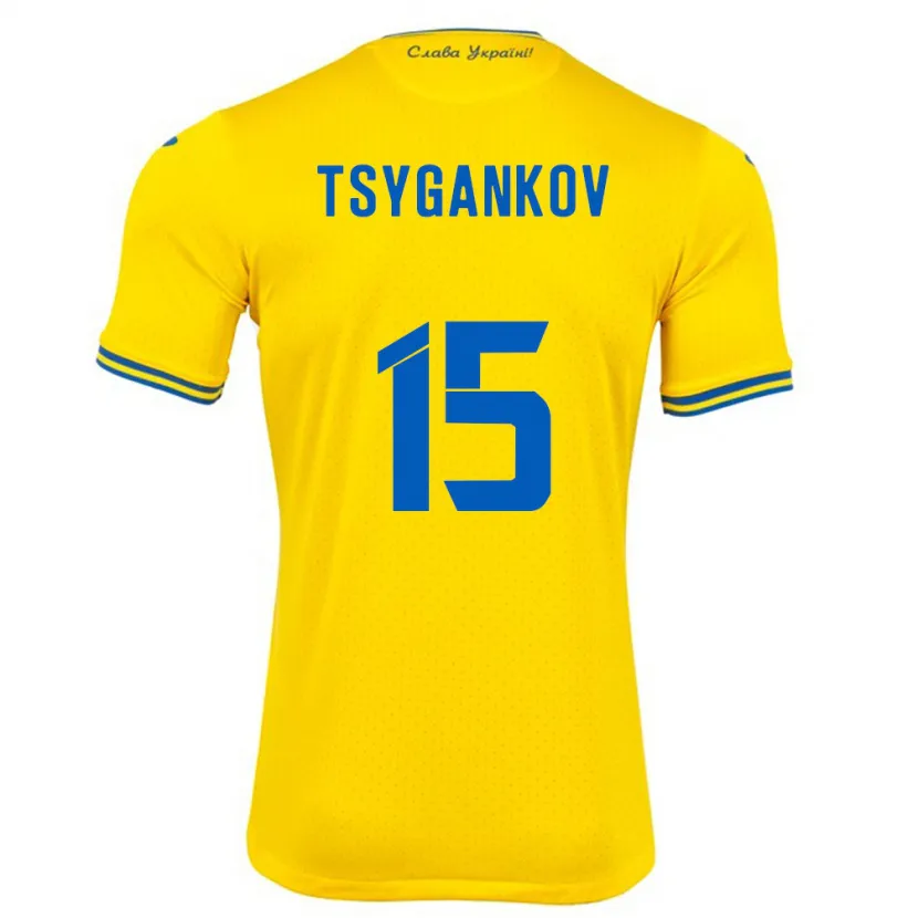 Danxen Męski Ukraina Viktor Tsygankov #15 Żółty Domowa Koszulka 24-26 Koszulki Klubowe