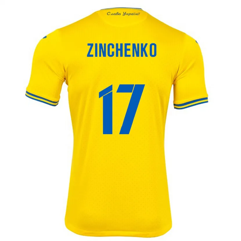 Danxen Męski Ukraina Oleksandr Zinchenko #17 Żółty Domowa Koszulka 24-26 Koszulki Klubowe