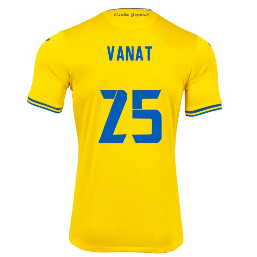 Danxen Męski Ukraina Vladyslav Vanat #25 Żółty Domowa Koszulka 24-26 Koszulki Klubowe
