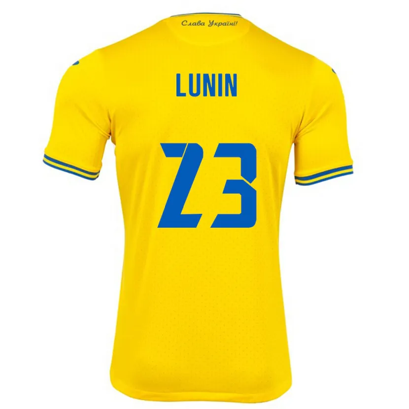 Danxen Męski Ukraina Andriy Lunin #23 Żółty Domowa Koszulka 24-26 Koszulki Klubowe