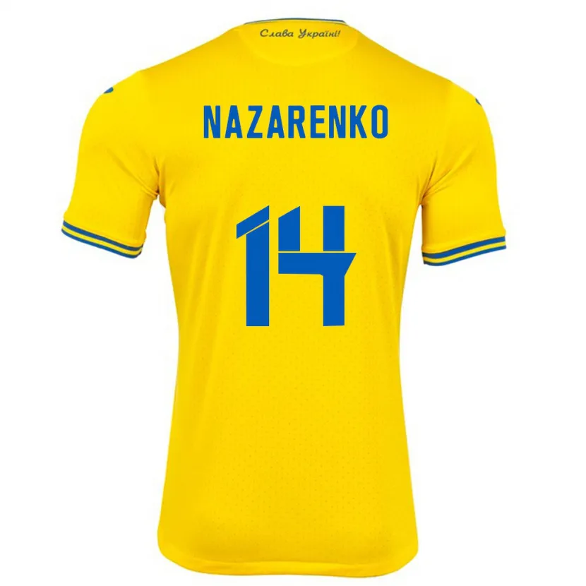 Danxen Męski Ukraina Oleksandr Nazarenko #14 Żółty Domowa Koszulka 24-26 Koszulki Klubowe