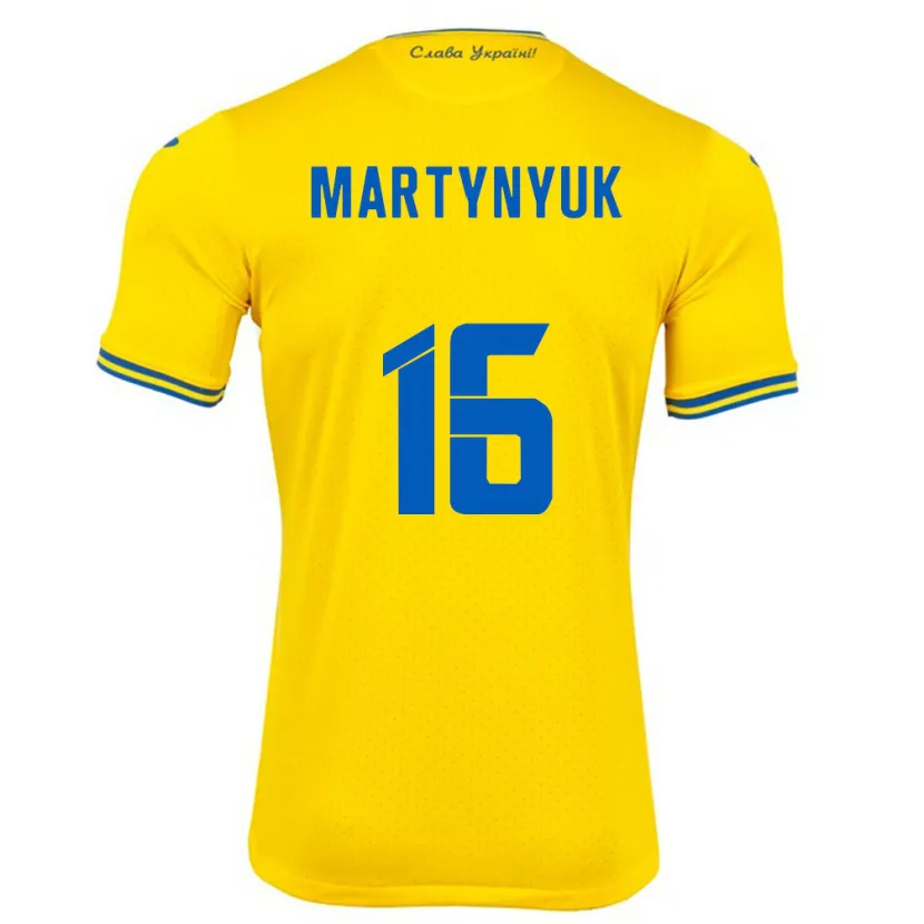 Danxen Męski Ukraina Oleksandr Martynyuk #16 Żółty Domowa Koszulka 24-26 Koszulki Klubowe