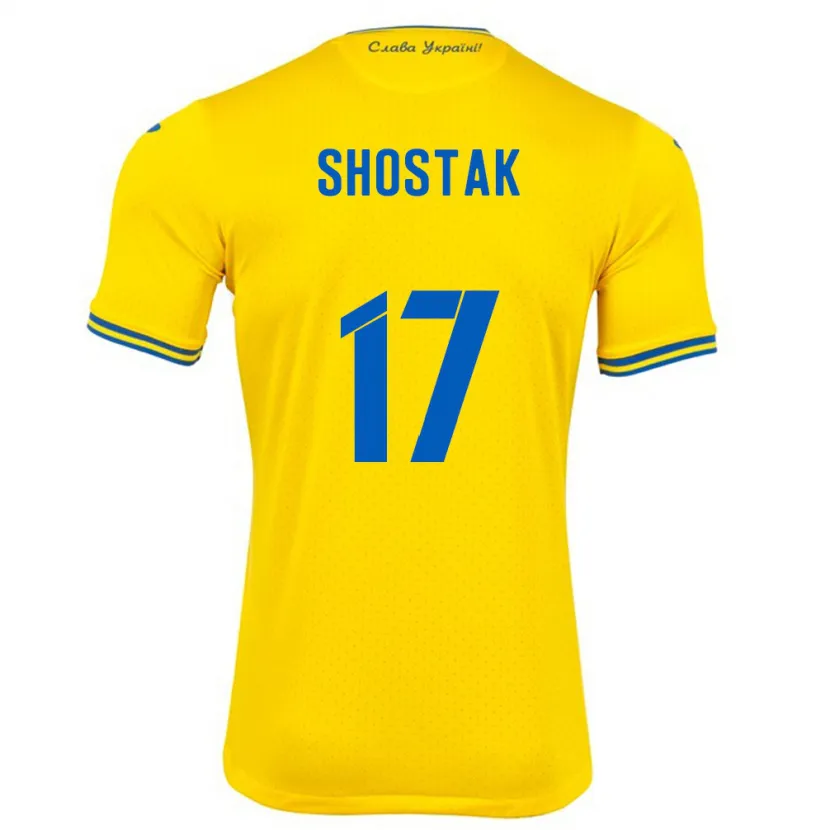 Danxen Męski Ukraina Denys Shostak #17 Żółty Domowa Koszulka 24-26 Koszulki Klubowe