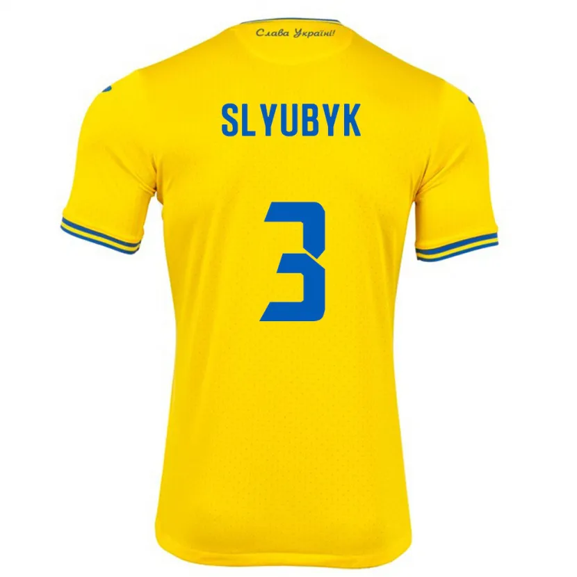Danxen Męski Ukraina Bogdan Slyubyk #3 Żółty Domowa Koszulka 24-26 Koszulki Klubowe