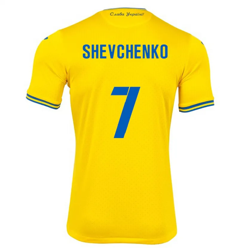 Danxen Męski Ukraina Kristian Shevchenko #7 Żółty Domowa Koszulka 24-26 Koszulki Klubowe