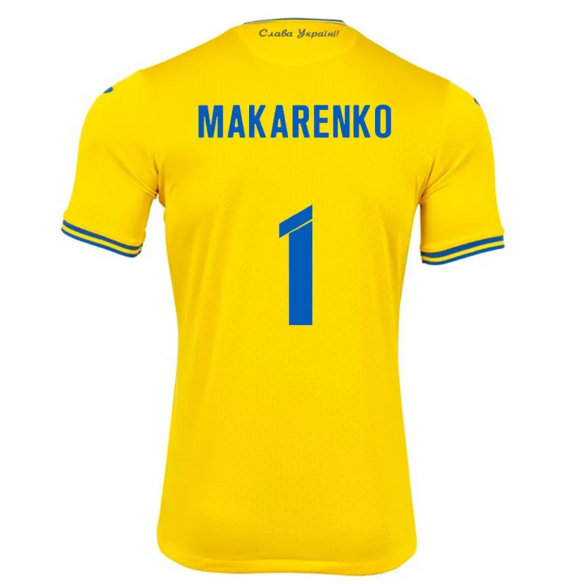 Danxen Męski Ukraina Nazar Makarenko #1 Żółty Domowa Koszulka 24-26 Koszulki Klubowe