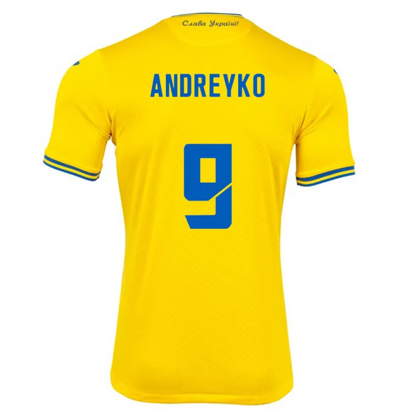 Danxen Męski Ukraina Ivan Andreyko #9 Żółty Domowa Koszulka 24-26 Koszulki Klubowe