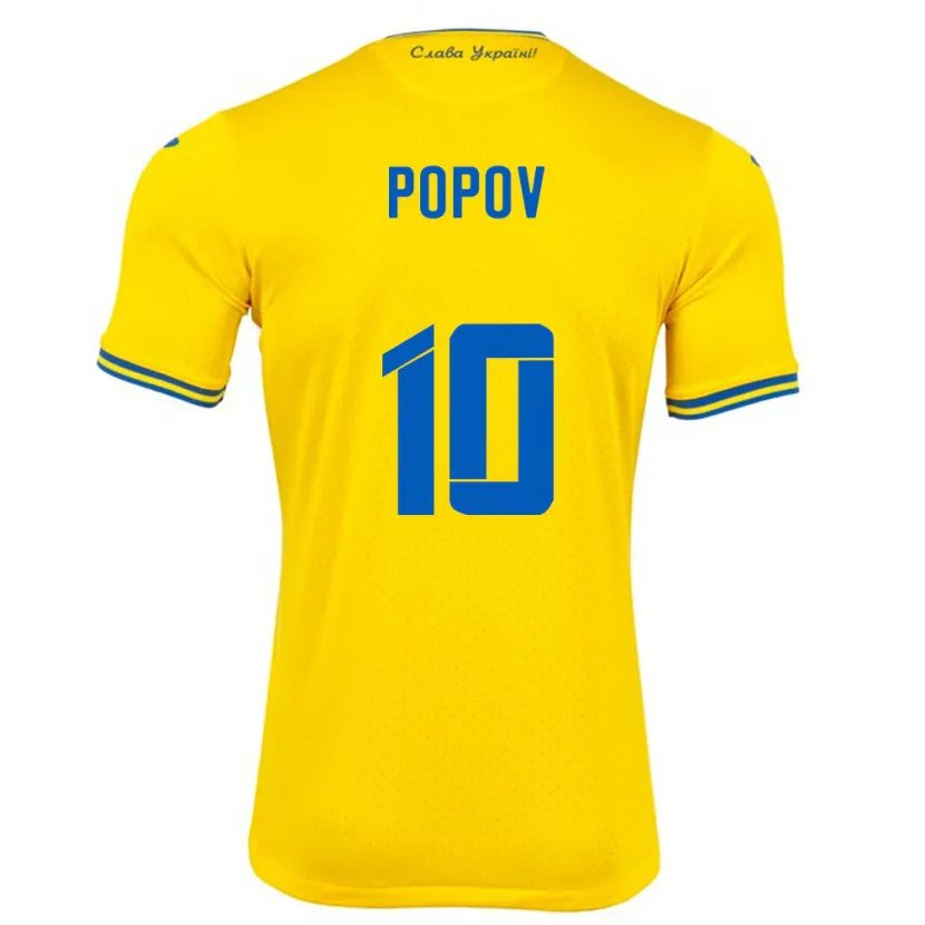 Danxen Męski Ukraina Bogdan Popov #10 Żółty Domowa Koszulka 24-26 Koszulki Klubowe