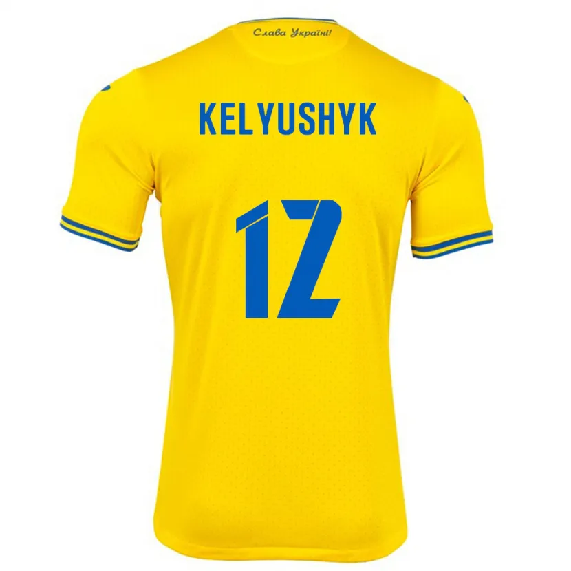 Danxen Męski Ukraina Darya Kelyushyk #12 Żółty Domowa Koszulka 24-26 Koszulki Klubowe