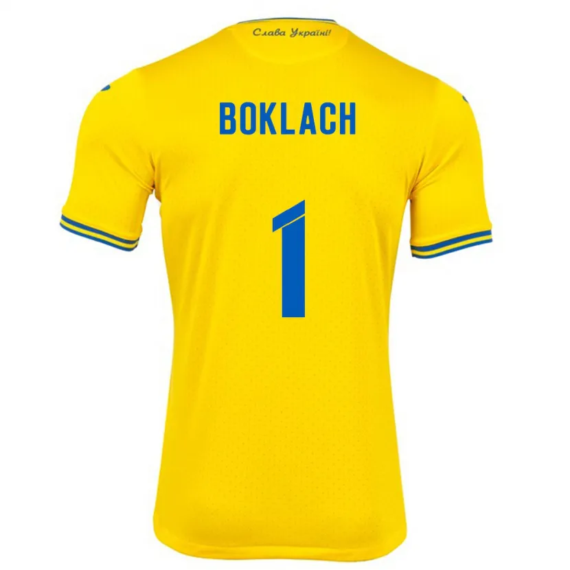 Danxen Męski Ukraina Kateryna Boklach #1 Żółty Domowa Koszulka 24-26 Koszulki Klubowe