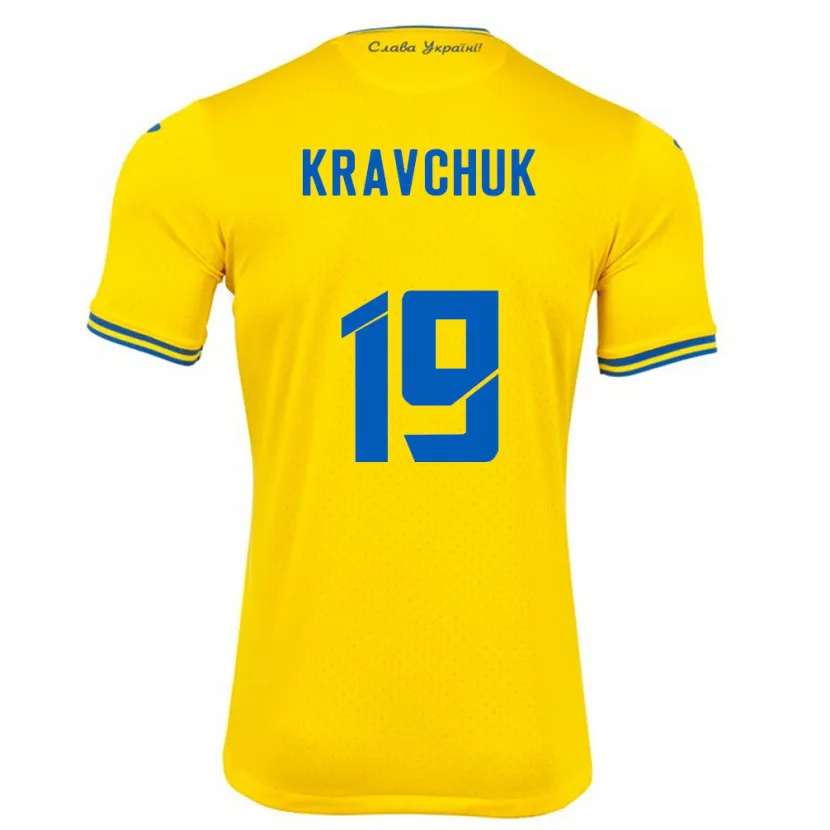 Danxen Męski Ukraina Roksolana Kravchuk #19 Żółty Domowa Koszulka 24-26 Koszulki Klubowe