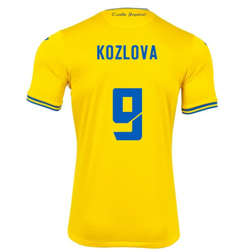 Danxen Męski Ukraina Nicole Kozlova #9 Żółty Domowa Koszulka 24-26 Koszulki Klubowe