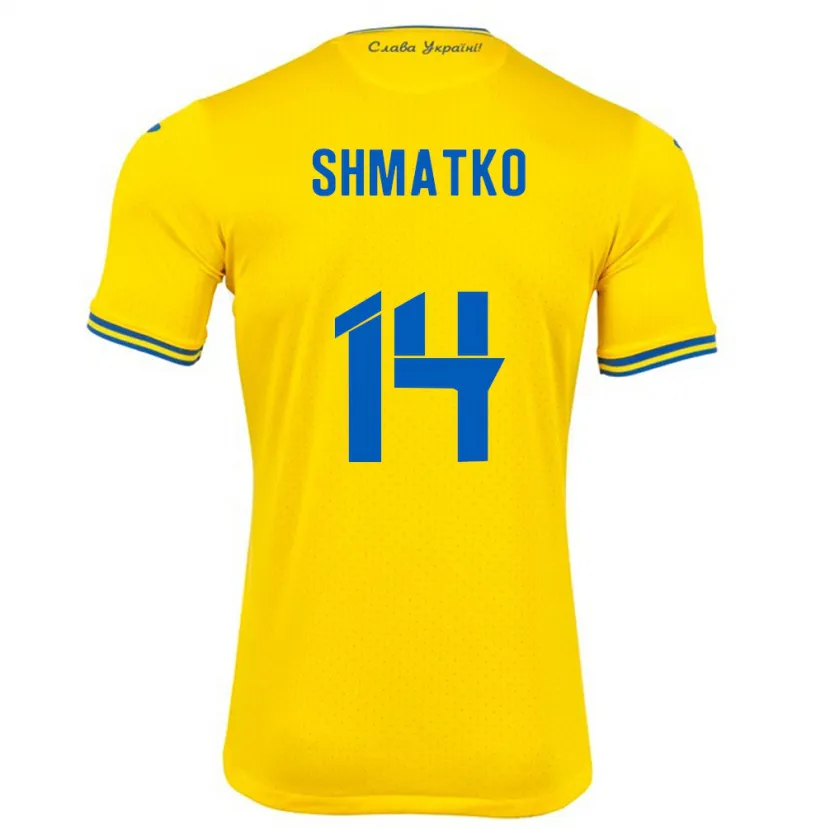 Danxen Męski Ukraina Lyubov Shmatko #14 Żółty Domowa Koszulka 24-26 Koszulki Klubowe