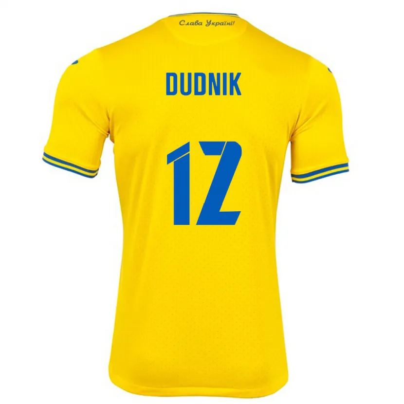 Danxen Męski Ukraina Marina Dudnik #12 Żółty Domowa Koszulka 24-26 Koszulki Klubowe