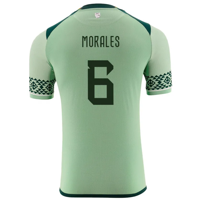 Danxen Męski Boliwia Efraín Morales #6 Jasnozielony Domowa Koszulka 24-26 Koszulki Klubowe