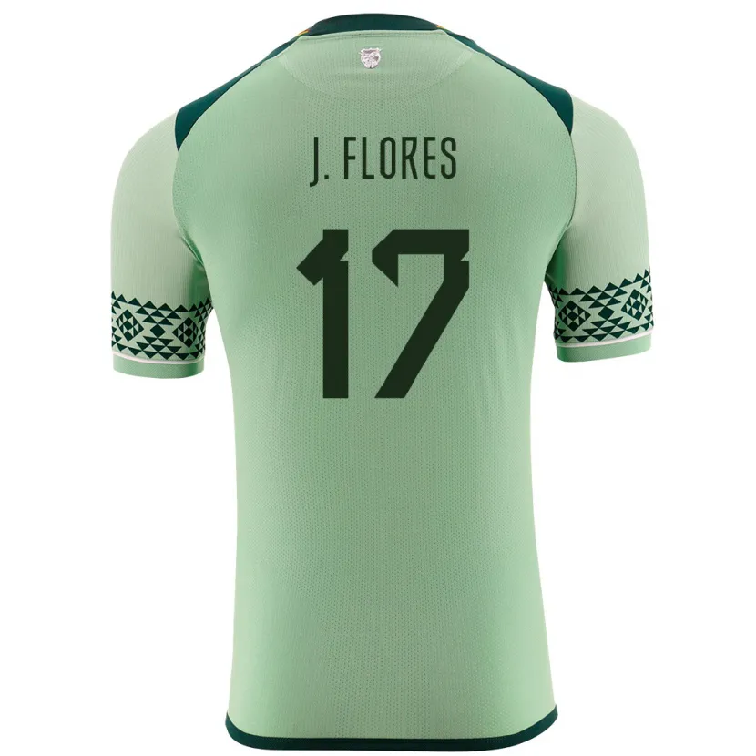 Danxen Męski Boliwia José Flores #17 Jasnozielony Domowa Koszulka 24-26 Koszulki Klubowe