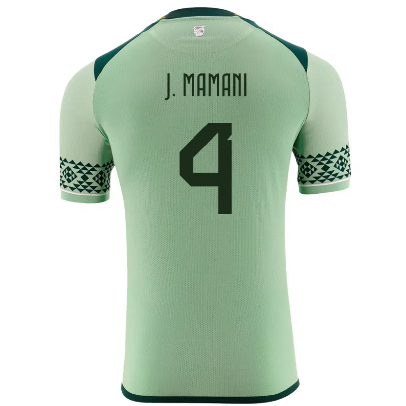 Danxen Męski Boliwia Jhylian Mary Mamani #4 Jasnozielony Domowa Koszulka 24-26 Koszulki Klubowe