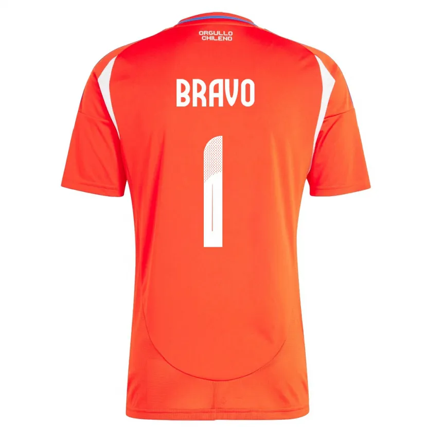 Danxen Męski Chile Claudio Bravo #1 Czerwony Domowa Koszulka 24-26 Koszulki Klubowe