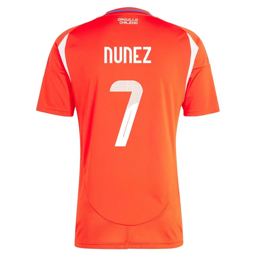 Danxen Męski Chile Marcelino Núñez #7 Czerwony Domowa Koszulka 24-26 Koszulki Klubowe