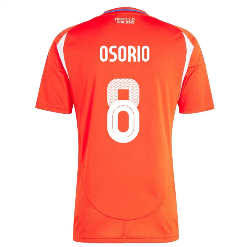 Danxen Męski Chile Darío Osorio #8 Czerwony Domowa Koszulka 24-26 Koszulki Klubowe