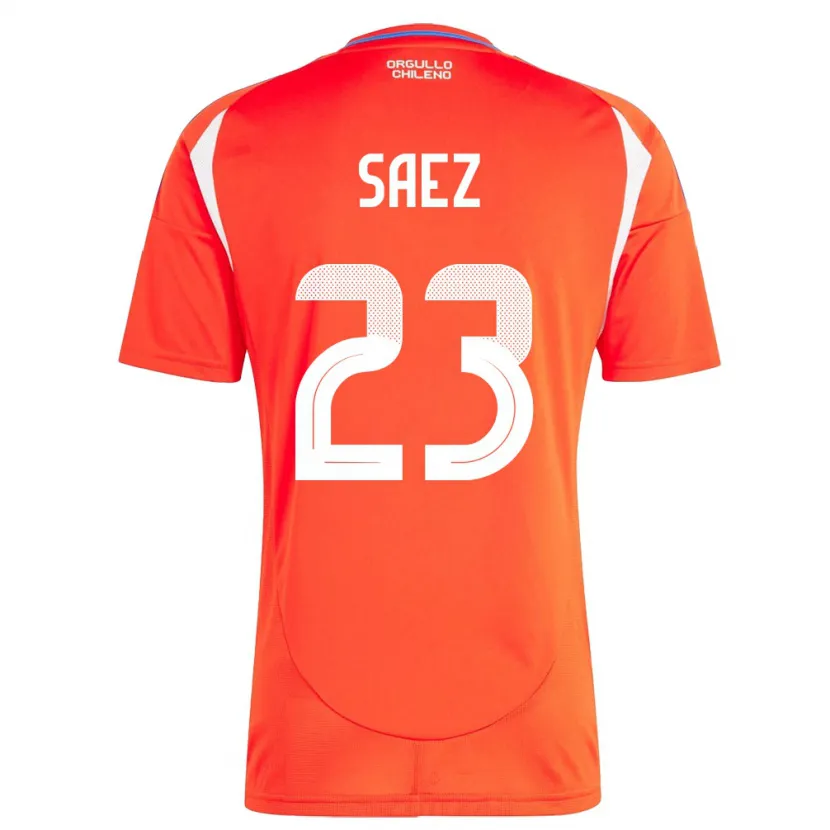 Danxen Męski Chile Ignacio Sáez #23 Czerwony Domowa Koszulka 24-26 Koszulki Klubowe