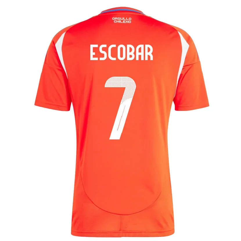 Danxen Męski Chile Bastián Escobar #7 Czerwony Domowa Koszulka 24-26 Koszulki Klubowe