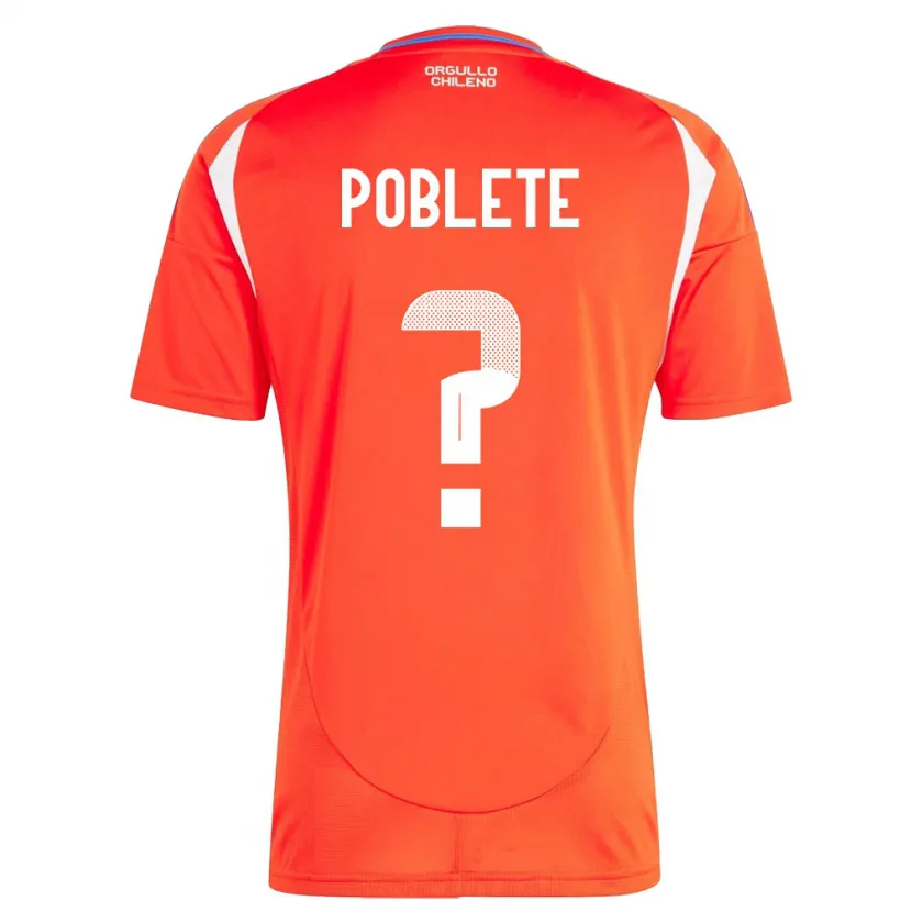 Danxen Męski Chile José Poblete #0 Czerwony Domowa Koszulka 24-26 Koszulki Klubowe
