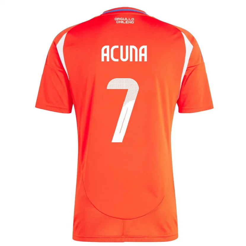 Danxen Męski Chile Yenny Acuña #7 Czerwony Domowa Koszulka 24-26 Koszulki Klubowe