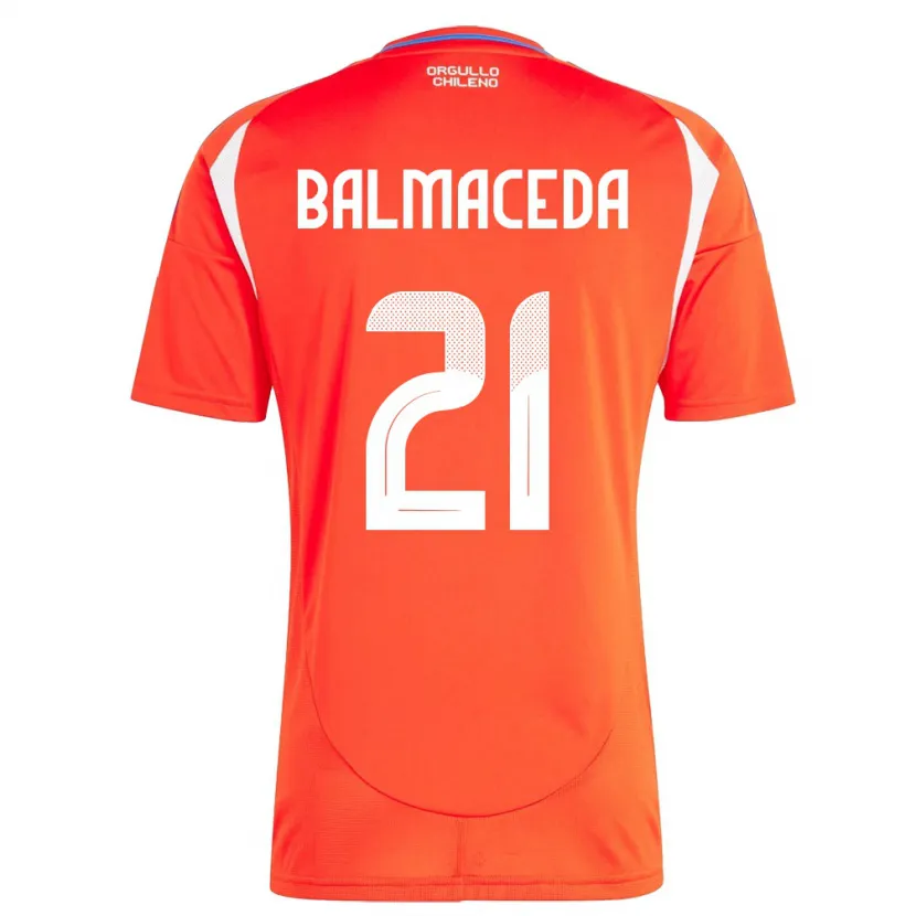 Danxen Męski Chile Rosario Balmaceda #21 Czerwony Domowa Koszulka 24-26 Koszulki Klubowe