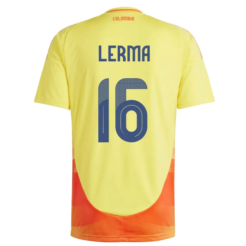 Danxen Męski Kolumbia Jefferson Lerma #16 Żółty Domowa Koszulka 24-26 Koszulki Klubowe