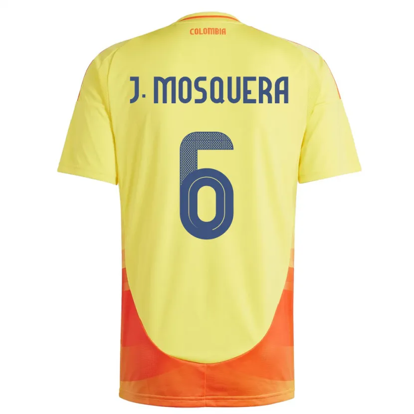 Danxen Męski Kolumbia Juan Mosquera #6 Żółty Domowa Koszulka 24-26 Koszulki Klubowe