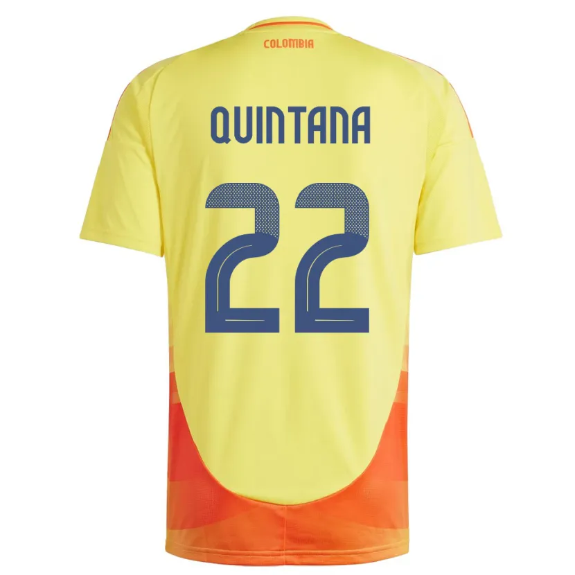 Danxen Męski Kolumbia Breiner Quintana #22 Żółty Domowa Koszulka 24-26 Koszulki Klubowe