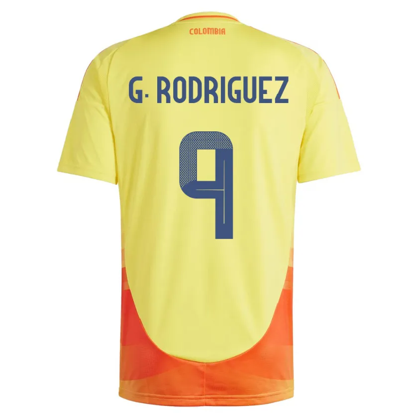 Danxen Męski Kolumbia Gabriela Rodríguez #9 Żółty Domowa Koszulka 24-26 Koszulki Klubowe