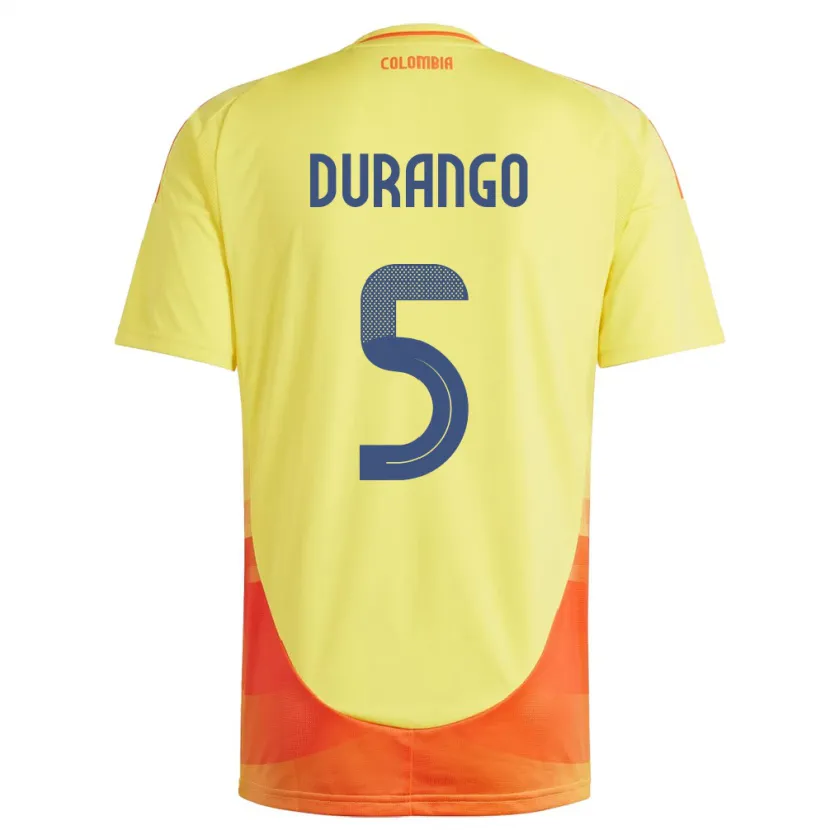 Danxen Męski Kolumbia Lorena Durango #5 Żółty Domowa Koszulka 24-26 Koszulki Klubowe