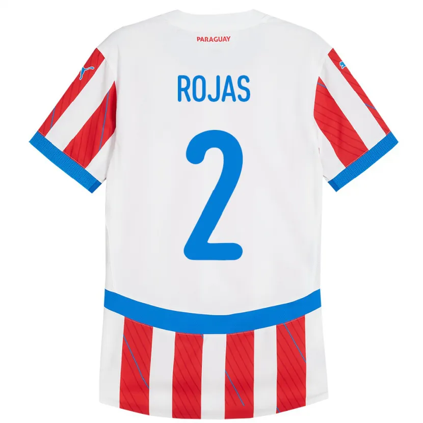 Danxen Męski Paragwaj Robert Rojas #2 Biało - Czerwony Domowa Koszulka 24-26 Koszulki Klubowe
