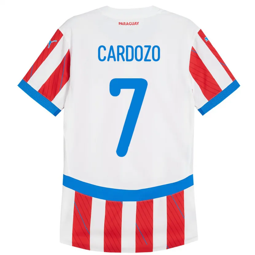 Danxen Męski Paragwaj Fernando Cardozo #7 Biało - Czerwony Domowa Koszulka 24-26 Koszulki Klubowe