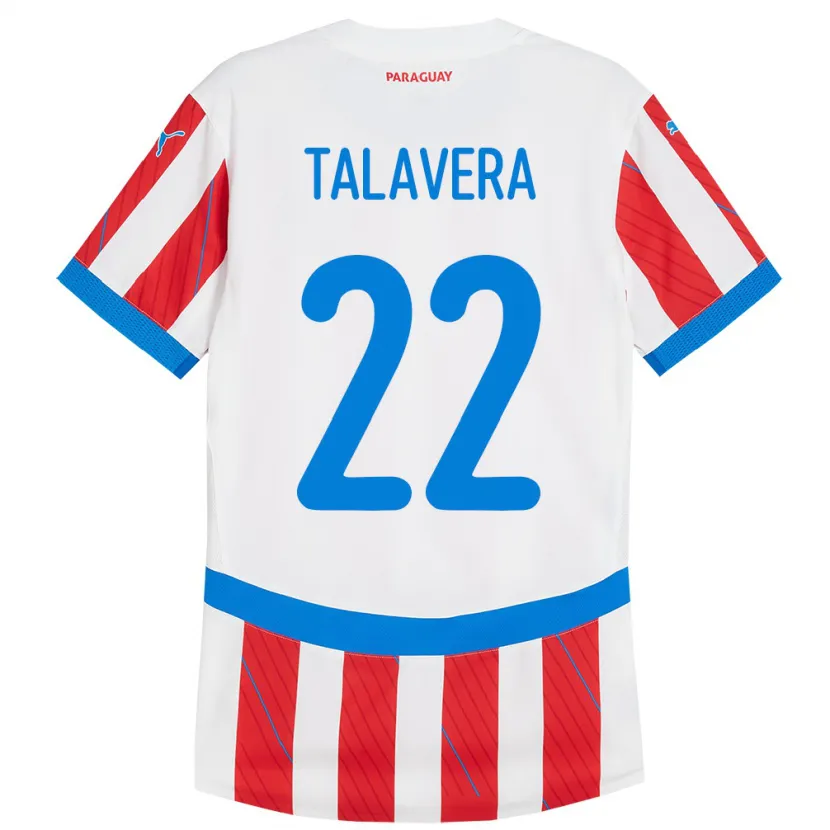 Danxen Męski Paragwaj Javier Talavera #22 Biało - Czerwony Domowa Koszulka 24-26 Koszulki Klubowe
