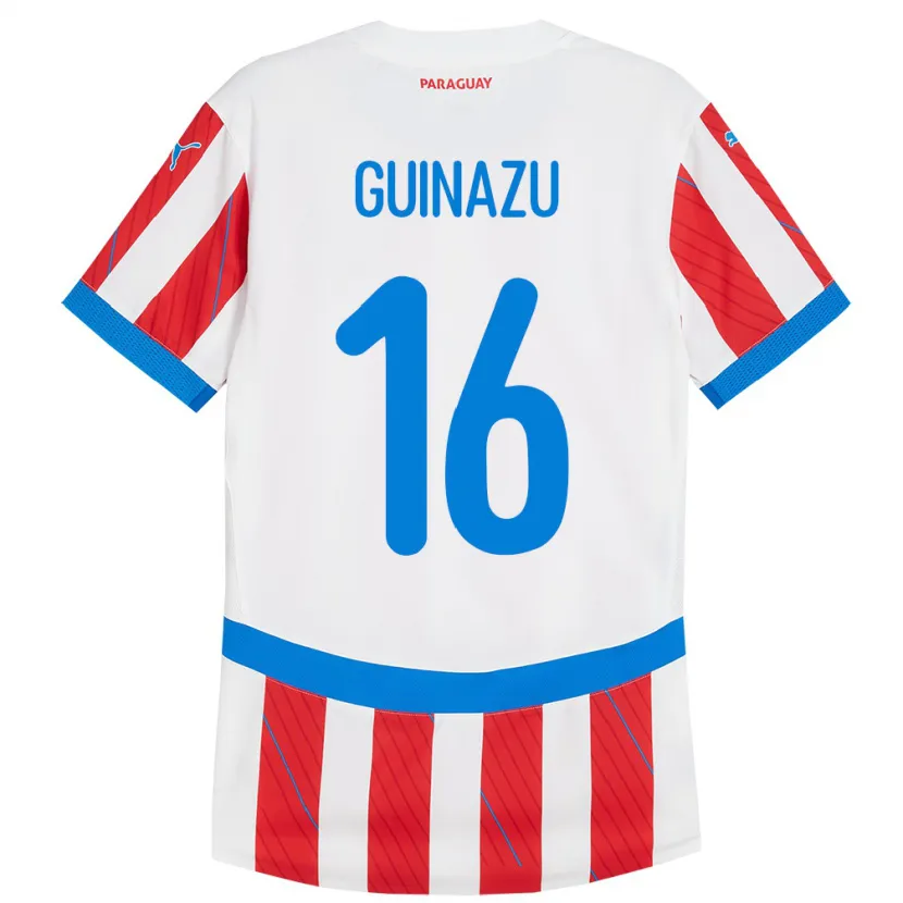 Danxen Męski Paragwaj Lucas Guiñazú #16 Biało - Czerwony Domowa Koszulka 24-26 Koszulki Klubowe