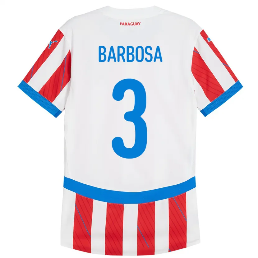 Danxen Męski Paragwaj Camila Barbosa #3 Biało - Czerwony Domowa Koszulka 24-26 Koszulki Klubowe