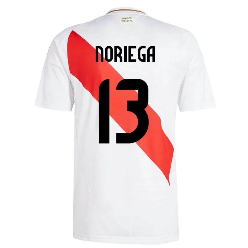 Danxen Męski Peru Erick Noriega #13 Biały Domowa Koszulka 24-26 Koszulki Klubowe