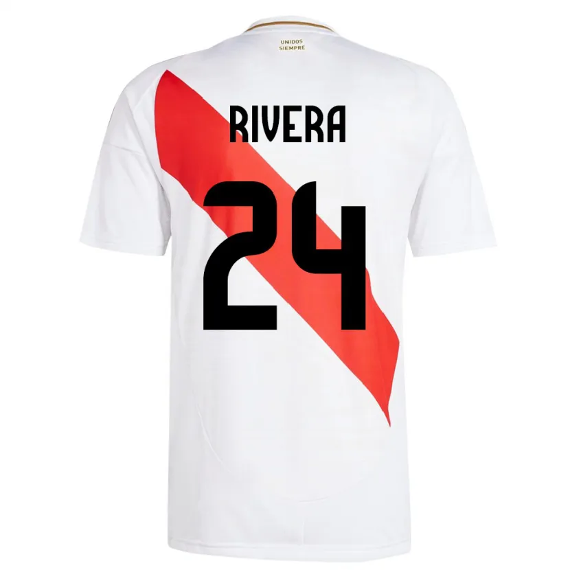 Danxen Męski Peru José Rivera #24 Biały Domowa Koszulka 24-26 Koszulki Klubowe