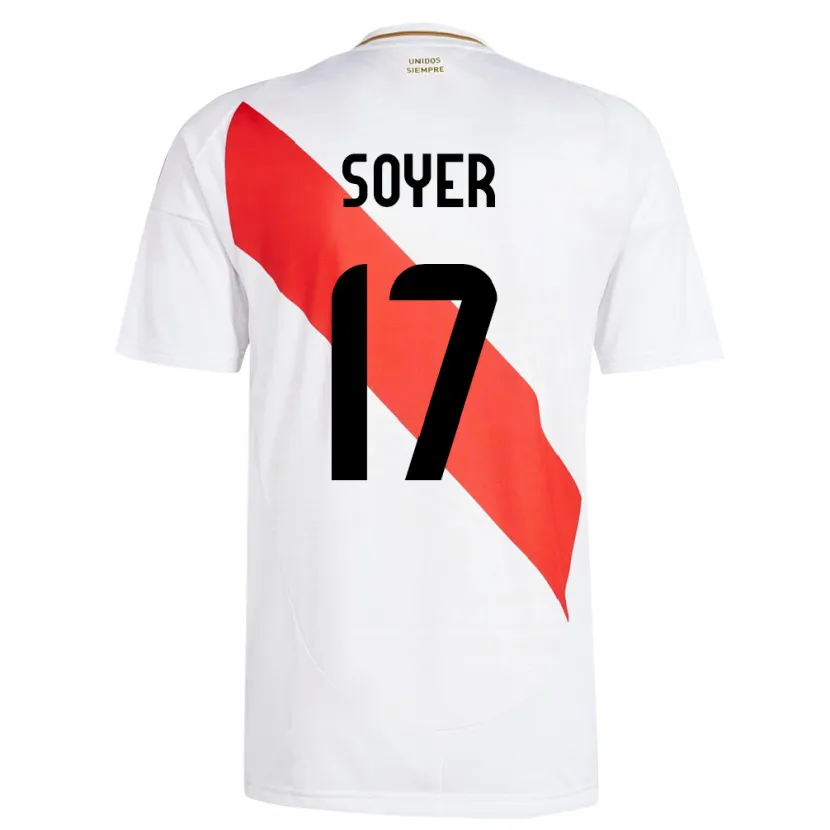 Danxen Męski Peru Bassco Soyer #17 Biały Domowa Koszulka 24-26 Koszulki Klubowe