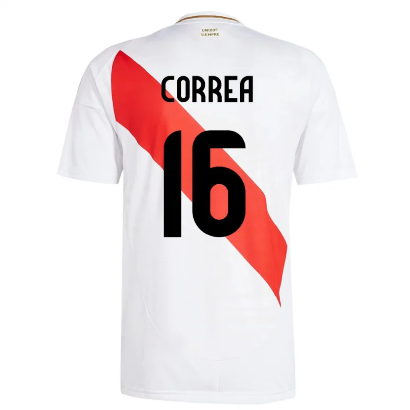 Danxen Męski Peru Eslyn Correa #16 Biały Domowa Koszulka 24-26 Koszulki Klubowe